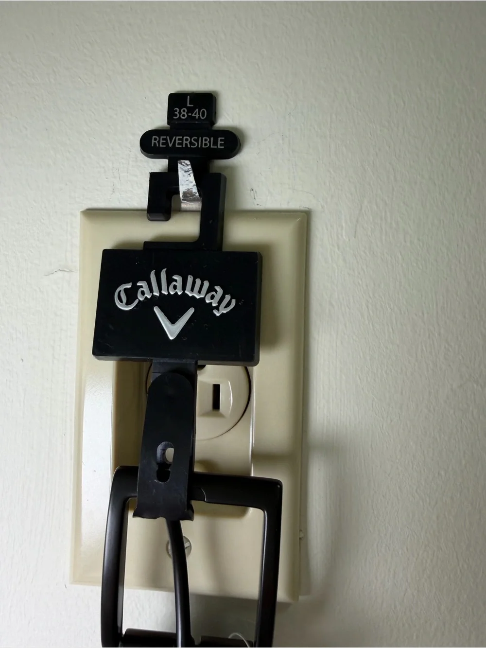 Callaway Swing Tech Reversable Braided Khaki Black Stretch Belt L 38-40 NWT